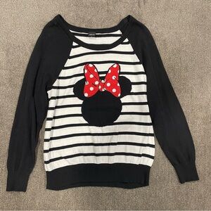 Disney Mini Mouse Slouchy Sweater With Beaded Bow